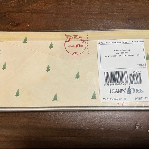 Box of 10 Leanin’ Tree Holiday Cards & Decorated Envelopes - Picture 4 of 5